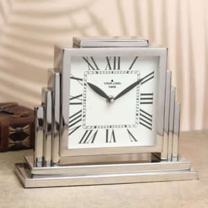 Highrise Horizon Silver Desk Clock