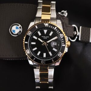 Men's Customized Diver Signature – Steel Strap, Gold-Tone Accents